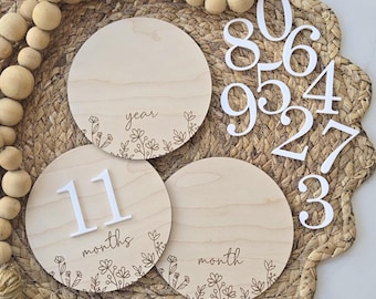 Wildflower Baby Milestones: Interchangeable Monthly Milestones