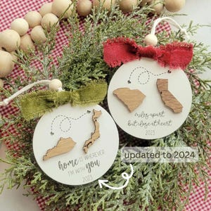 Miles Apart Ornament | Long Distance Ornament | Personalized Gift
