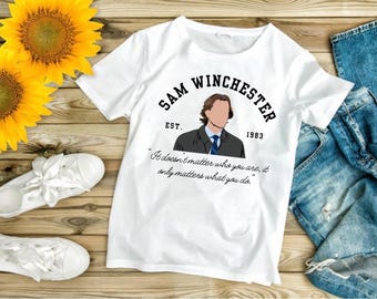 Sam Winchester. Supernatural themed. Tshirt. Sweatshirt. Mug
