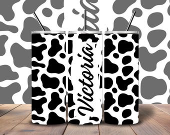 Personalised Cow Print Tumbler Drinkware