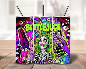 Beetlejuice Inspired 20oz Stainless Steel Tumbler