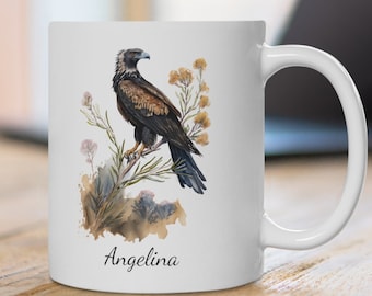 Gepersonaliseerde mok adelaar: aquarel vogelkunst, aangepaste koffiemok