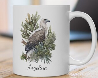 Gepersonaliseerde mok adelaar: koffiemok aquarel vogelkunst