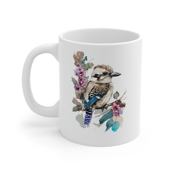 Personalized Kookaburra Mug: Watercolor Bird Art, Australia