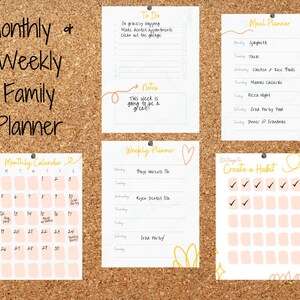 Familienkommandozentrale | Personal Planner | Habit Tracker | Mahlzeitenplaner || Druckbar || Modern