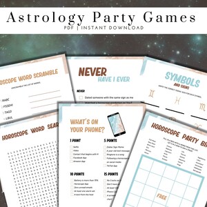 Boho Themed Horoscope Party Game Bundle, Printable Zodiac Party Games, Astrology Game Bundle, 11 Games Included