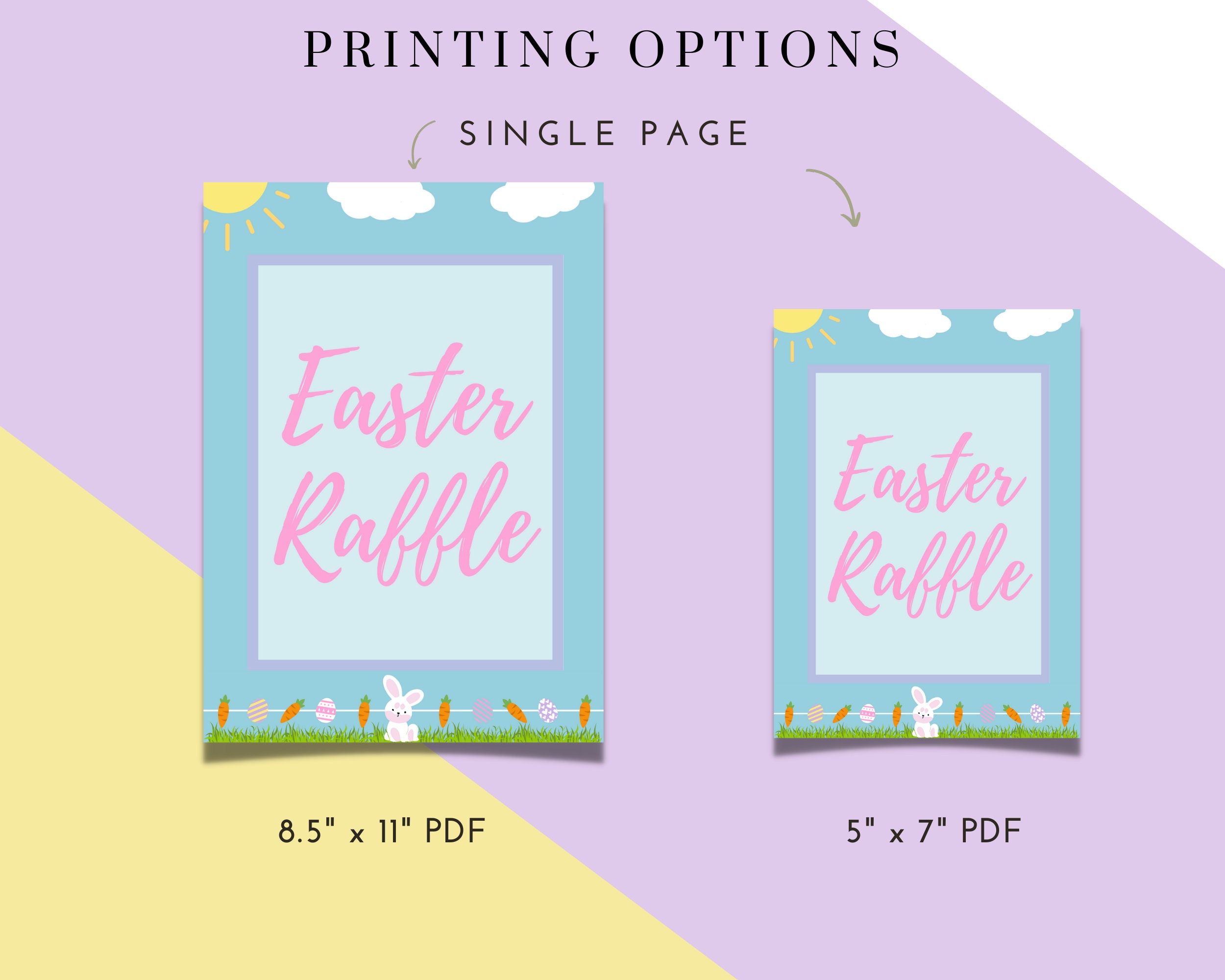 Easter Raffle Family Easter Raffle Tickets, Printable Easter Raffle Tickets & Raffle Sign ...