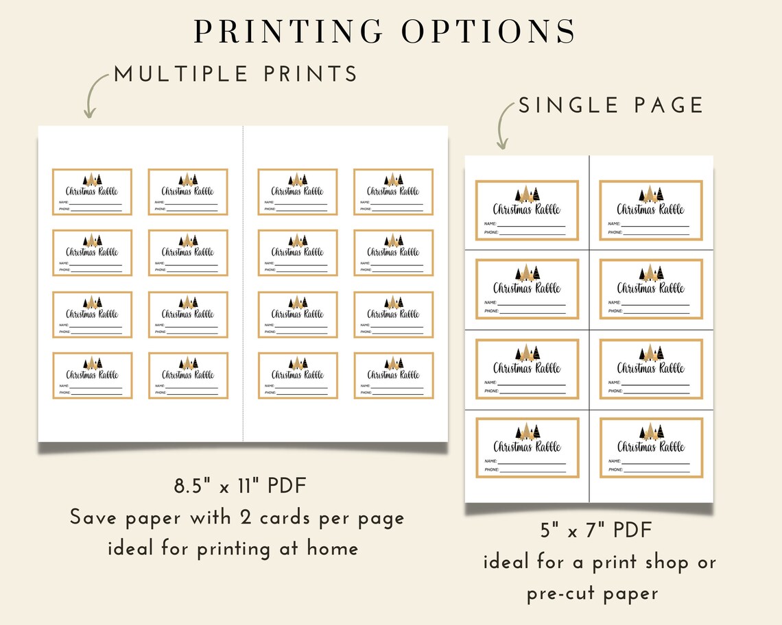 Christmas Raffle Tickets, Printable Holiday Raffle Tickets, Christmas ...