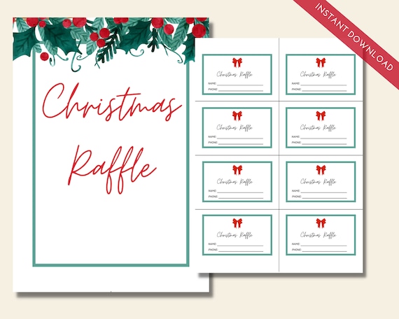 Christmas Raffle Tickets Printable Holiday Raffle Tickets Etsy Christmas Raffle Tickets Printable Holiday Raffle Tickets Etsy