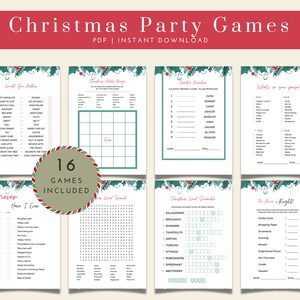 Printable Christmas Game Bundle, Holiday Party Games, 16 Games Included ...