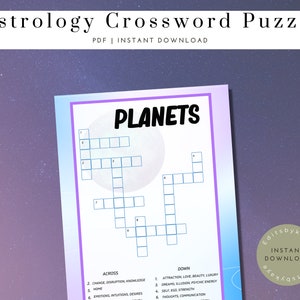 Horoscope Crossword Puzzle, Printable Zodiac Party Games, Astrology Game