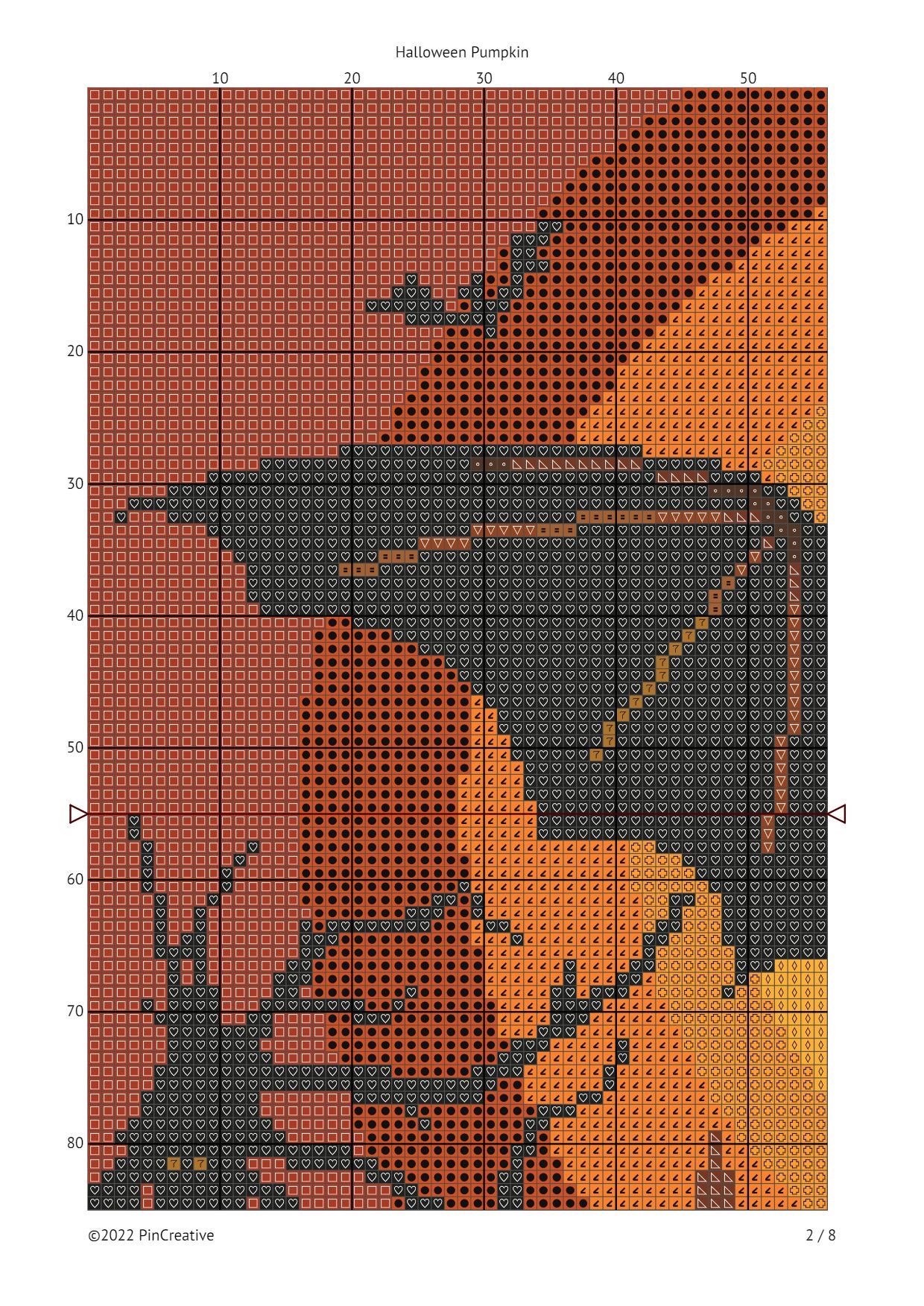 Jack-o-lantern Scary Halloween Pumpkin Cross Stitch Pattern Pdf File - Etsy