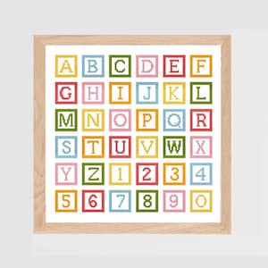 Patrón de punto de cruz con letras del alfabeto para decoración de guardería de bebé niño o niña o muestrario de aula, gráfico de punto de cruz en formato PDF, descarga instantánea