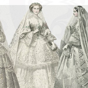 Wedding fashion poster infographic. 19th century. image 4