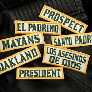 Mayans Südlich Cali M.C. Aufnäher, Front Weste Biker Gang Gesticktes Emblem, zum Aufbügeln, ProSpect, Santo Padre, Oakland