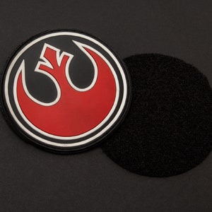 Rebel Allianz PVC Patch - Star Galaxy Runde Emblem - 3D PVC Gummi - Hakenverschlüsse Abzeichen - Größe: 3,5 Zoll