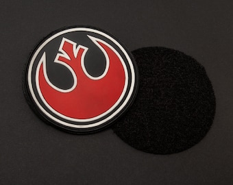 Rebel Alliance PVC Patch - Star Galaxy Round Emblem - 3D PVC Rubber - Hook Fasteners Badge - Size: 3.5 inches