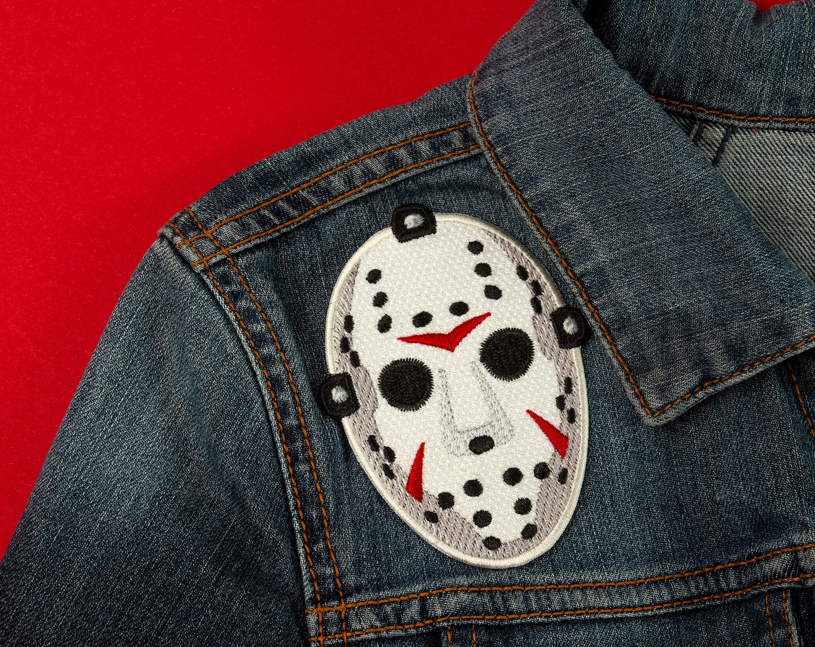 Hockey Mask Patch Halloween Goalie Killer Mask Costume Etsy