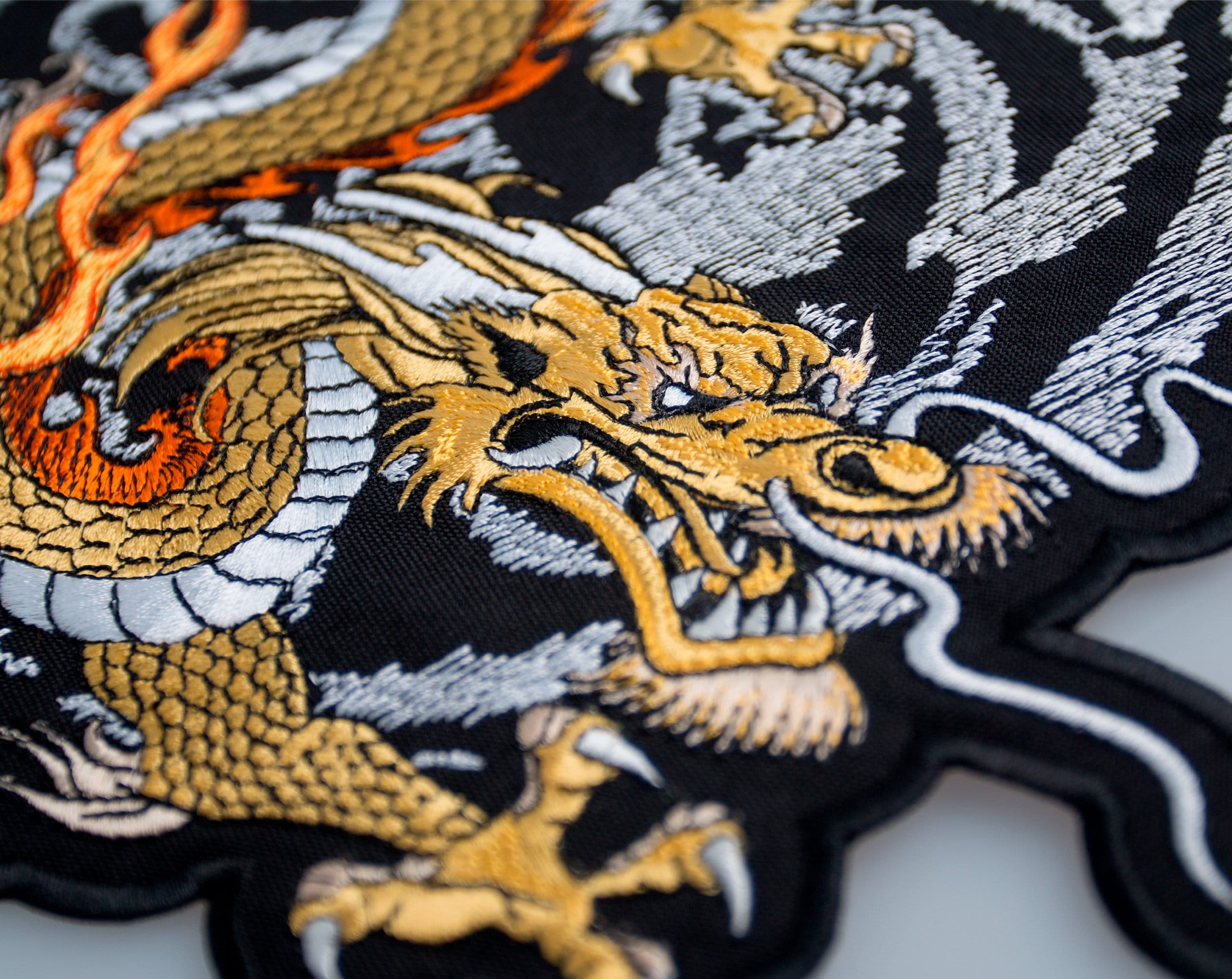 Large Back Patch Embroidered Dragon Phoenix Fire Bird Japanese Jacket Iron  On