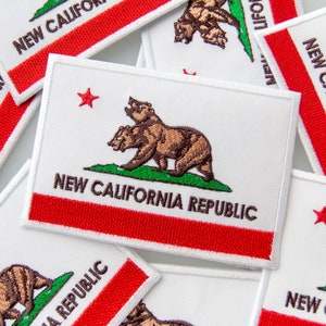 New California Republic Flag Patch - Apocalyptic Game Cosplay, Embroidered Iron On, 4 x 2.8 inches