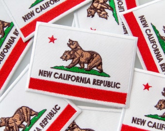 Fallout Patch - New California Republic Flag - Embroidered Patches Iron On, 4 x 2.8 inches