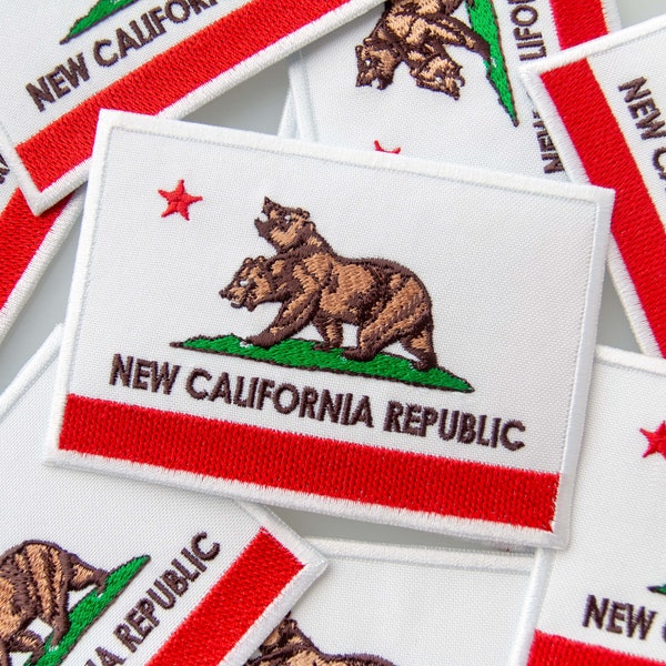 Fallout Patch - New California Republic Flag - Embroidered Patches Iron On, 4 x 2.8 inches