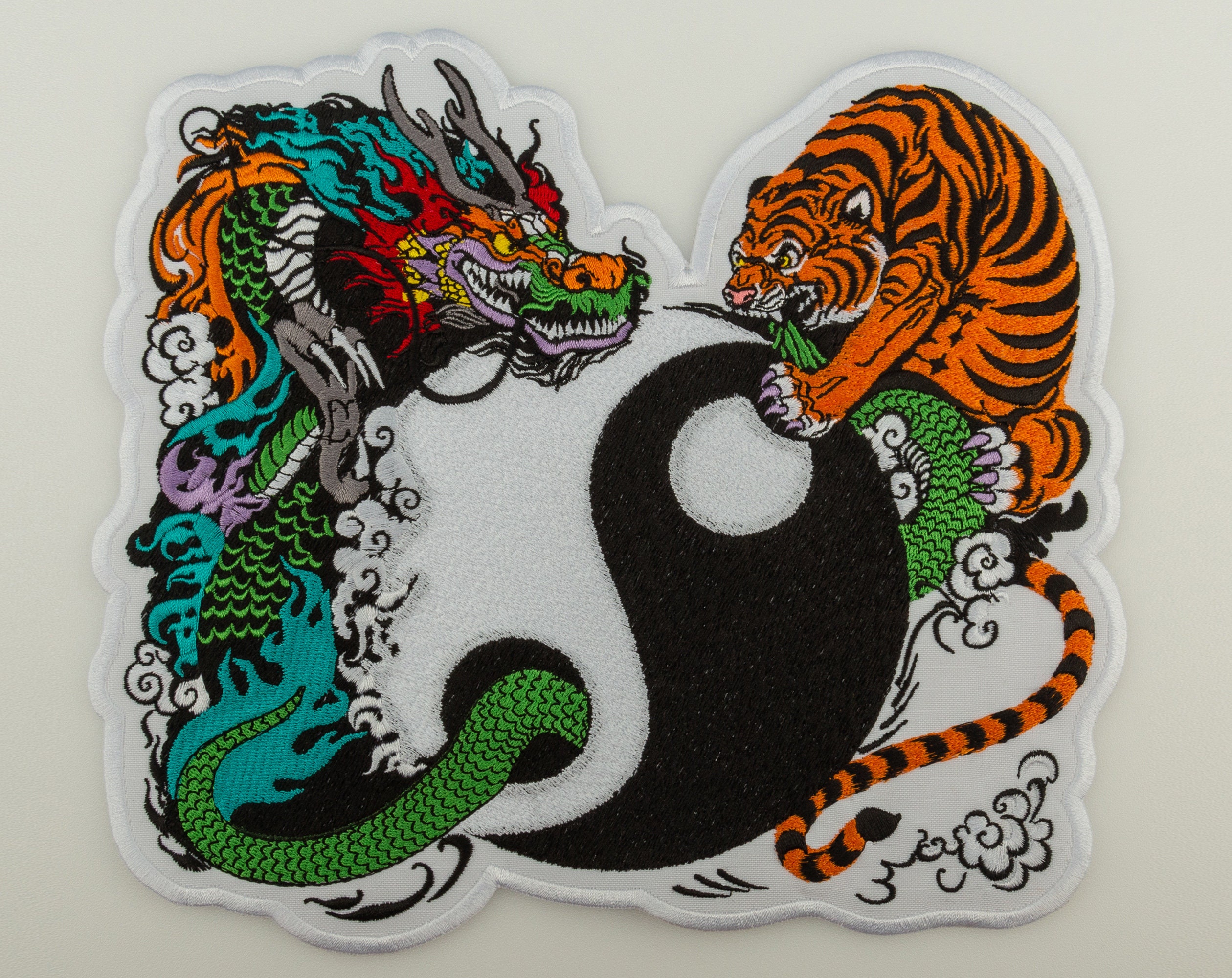 Wandaufkleber Yin Yang Drachen Tiger – PVC-Vinyl, 80x62 Cm, Abnehmbar | Asiatische Kunst-Deko Für Wohnzimmer, Schlafzimmer & Mehr