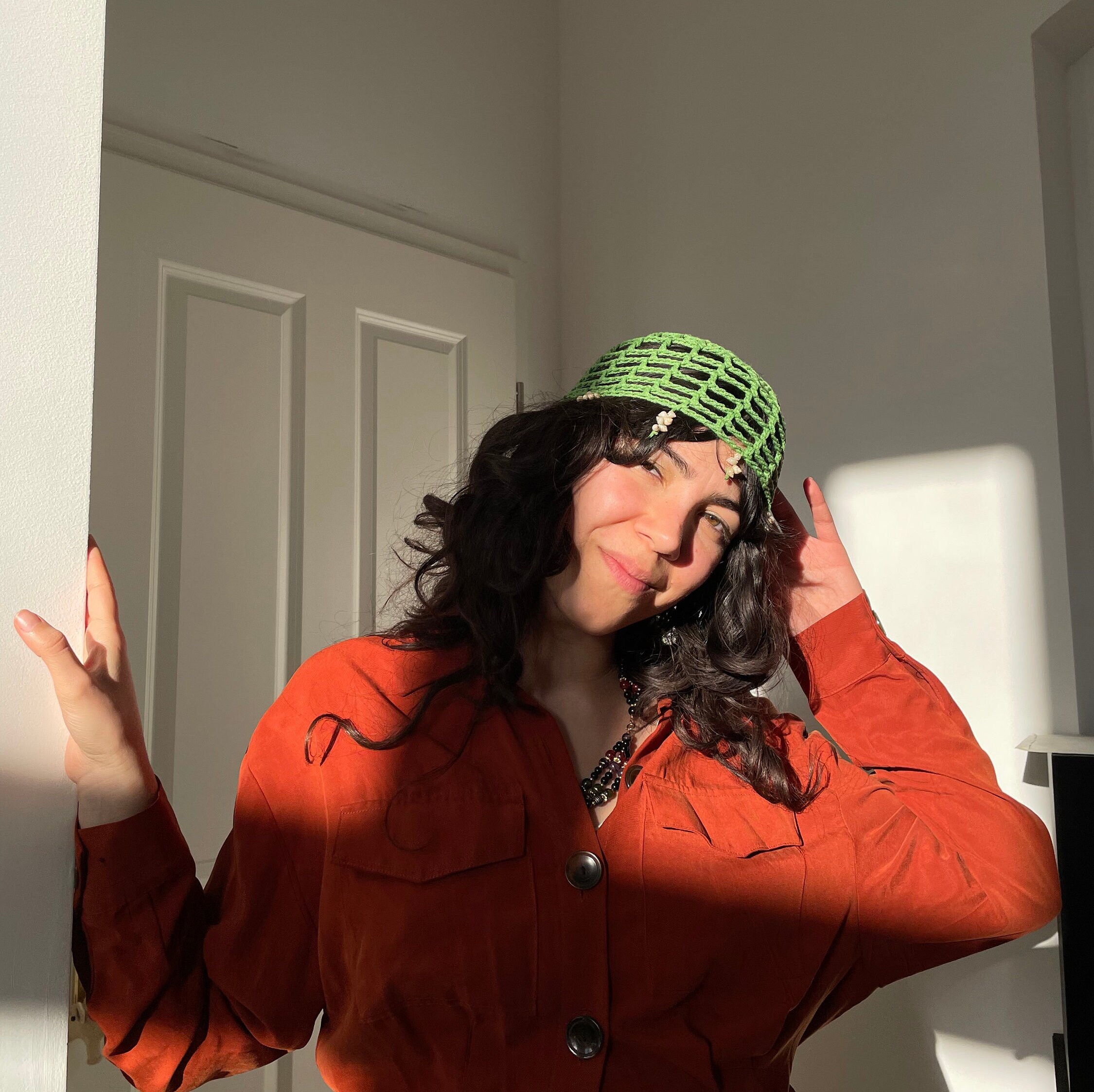 Crochet Hat Fishnet Festival Hat Green Mesh Look Y2k Hat - Etsy