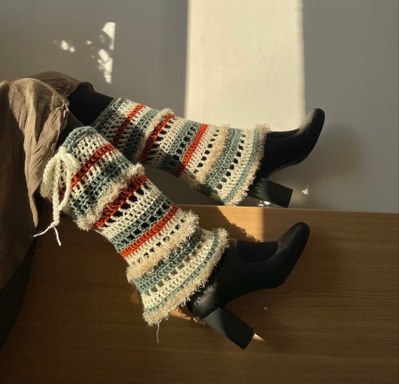 Crochet Flared Leg Warmers Fluffy Crochet Warmers Ballet Core