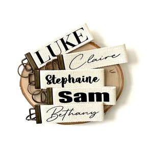 PERSONALIZED NAME Keychain, Encouraging Keychain, Canvas Key Wristlet, Key Fob, Inspirational Words, Christian Gift, Keychain, Faith, Truth