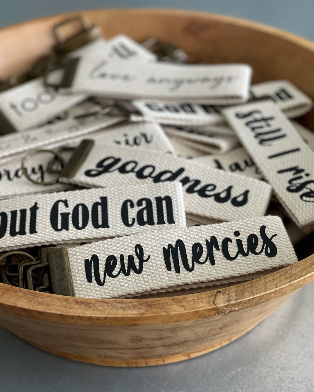 IT IS WELL Keychain, Encouraging Keychain, Canvas Key Wristlet, Key Fob ...