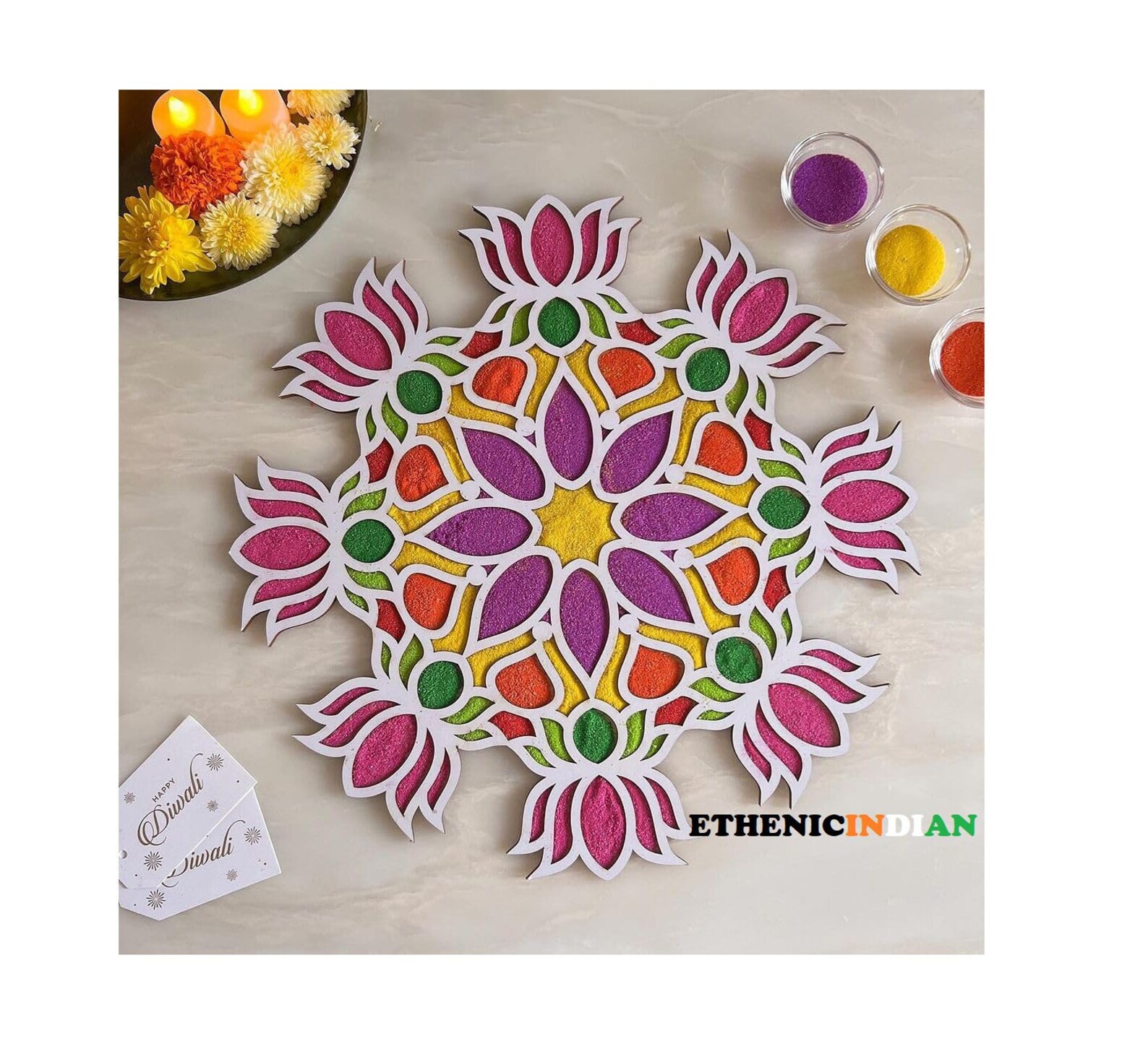 Diwali Decoration Reusable Rangoli Mat, Rangoli Kit, Rangoli
