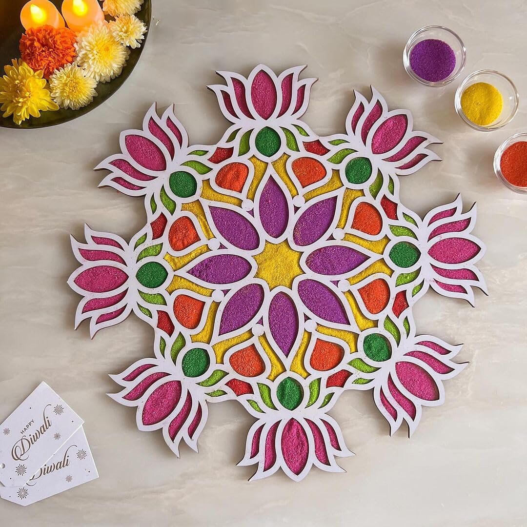 Diwali Decoration Reusable Rangoli Mat, Rangoli Kit, Rangoli