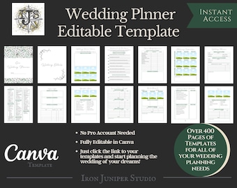Ultimate Wedding Planning Binder Template | Classic Theme, Customizable Canva Template, Printable Wedding Planner & Day Of Binder, Checklist