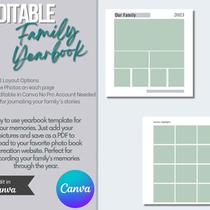 12x12 Canva Editable Family Yearbook Template | Editable Scrapbooking Template | Canva Digital Photo Album| Digital Scrapbook | Canva