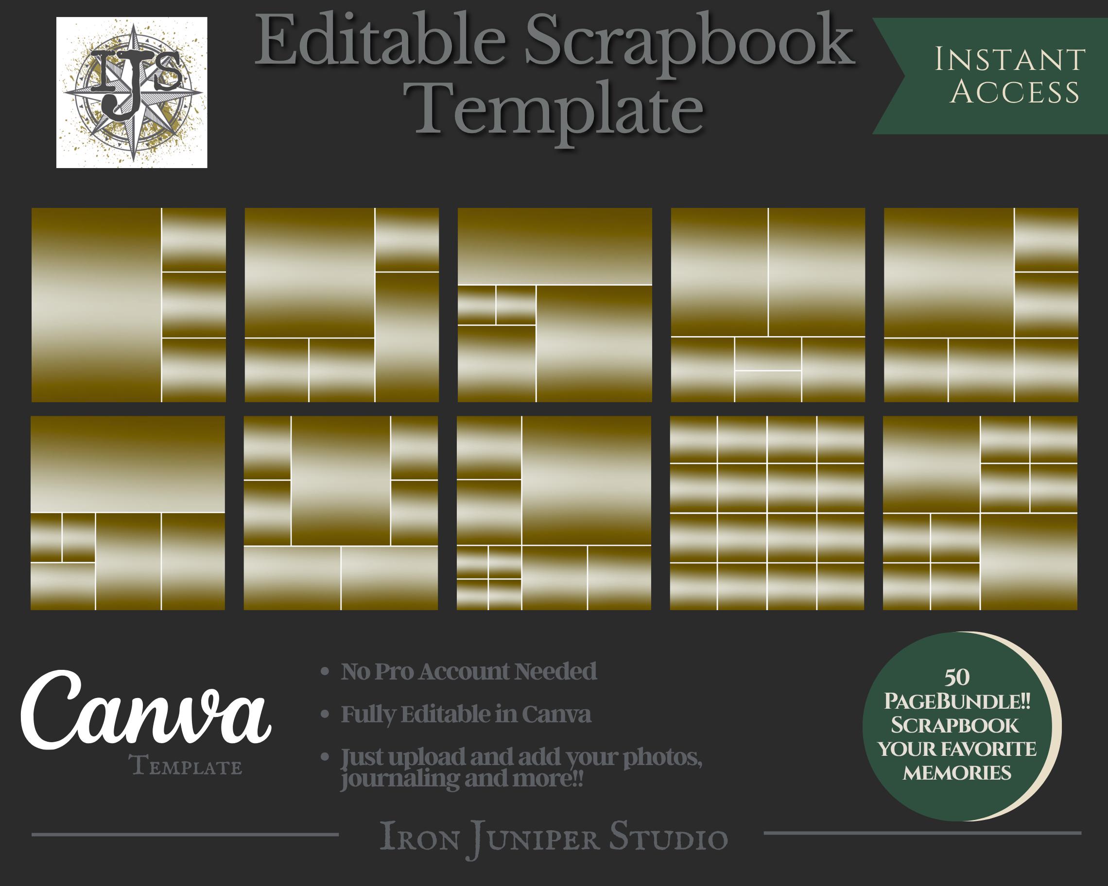 8x8 Photo Book Canva Template | 50 Page Editable Memory Album ...