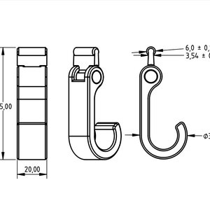 2x hooks for piping K1 flexible / awning / piping rail 6 mm for caravans / motorhomes / camping / Thule Omnistor image 10