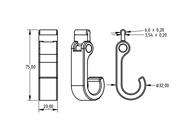 2x hooks for piping K1 flexible / awning / piping rail 6 mm for caravans / motorhomes / camping / Thule Omnistor image 10