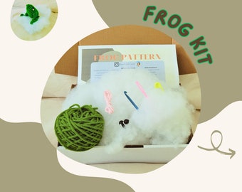 Mr Froggy Crochet Kit - Beginners Amigurumi Kit