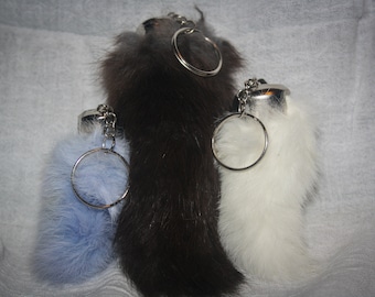 Rabbit Foot Keychain - Rabbit Tail Keychain - Lucky Rabbit Foot Keychain - Real Rabbit Foot - Fluffy Rabbit Tail