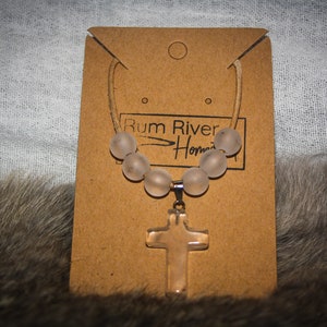 Quartz Cross - White Cross - Christian - Crystal Pendant Leather Necklaces - All Natural Stone