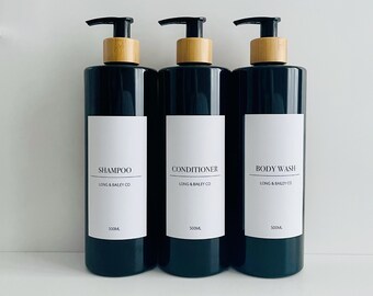 Bathroom Organization and Storage Plastic Shampoo and Conditioner Bottles with Pump Body Wash Bottles Bathroom Shower Decor