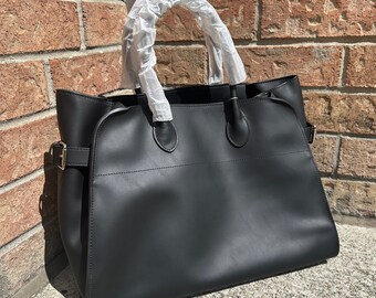 Sac en cuir noir pour femme, Sac de luxe pour femme, Sac à main de grande capacité pour femme, Sac en cuir véritable pour femme, Sac en cuir de style vintage