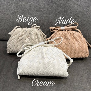 Soft Woven Pouch Bag Cute Gift Handbags Leather Clutch Bags Cloud Bags Woven Bag Braided Bag Evening Crossbody Bag Faux Leather Clutch immagine 7