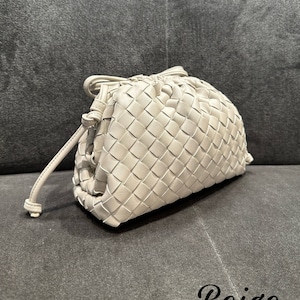 Soft Woven Pouch Bag Cute Gift Handbags Leather Clutch Bags Cloud Bags Woven Bag Braided Bag Evening Crossbody Bag Faux Leather Clutch Beige