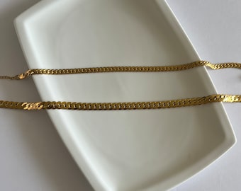 Curb Chain Stainless Steel Women Necklace, 18K Gold Plated Necklace, Women Cuban Chain, Necklace Women, Layered Women Chain Necklace