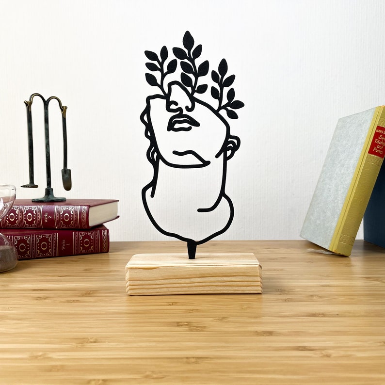 Minimal Book Shelf Decor Ancient Statue Art Etsy