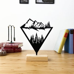 Shelf Decor, Minimal Metal Home Decor, Office Shelf Decor, Travel Gift