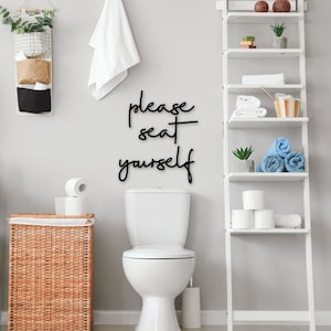 Metal Wall Letters for Bathroom | Please Seat Yourself | Metal Wall Art | WC Wall Decor |