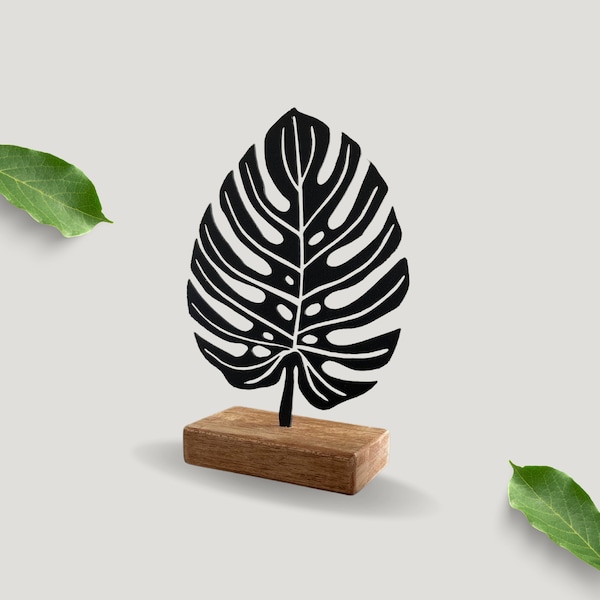 Minimal Desktop Decoration | Boho design Monstera Leaf | Shelf Decor. | Fathers Day Gift